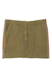 Nili Lotan Clothing Ilona Skirt with Tape in Green/Orange/Navy Tape