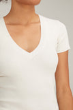 Nili Lotan Tops Italia Cotton Ribbed Sweater in Ivory