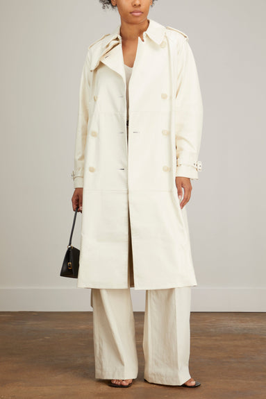 Nili Lotan Coats Leather Tanner Trench Coat in Ivory