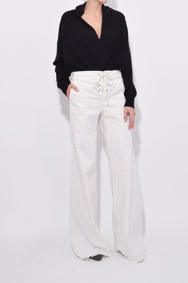 Nili Lotan Clothing Lennon Pant in Eggshell