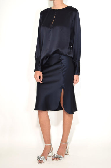 Nili Lotan Clothing Lillie Skirt in Dark Navy