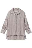 Nili Lotan Clothing Lonnie Shirt in Brown Stripe