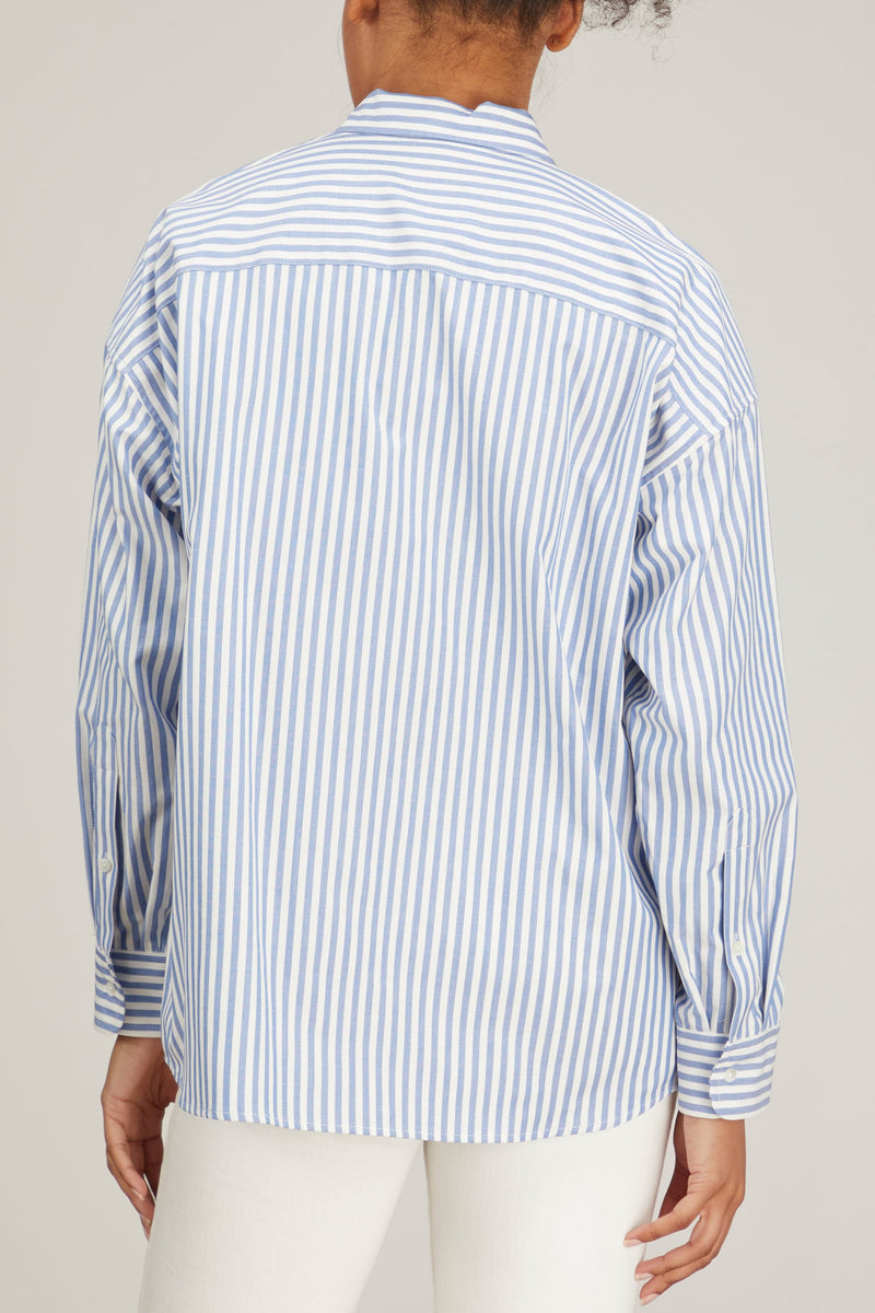 Nili Lotan Mael Oversized Shirt in Large Sky Stripes – Hampden