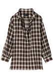 Nili Lotan Clothing Myra Top in Mocha Plaid