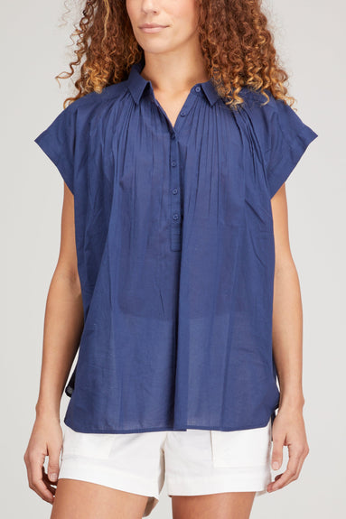Nili Lotan Tops Normandy Blouse in Marine Blue