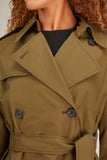 Nili Lotan Coats Tanner Trench Coat in Olive Green