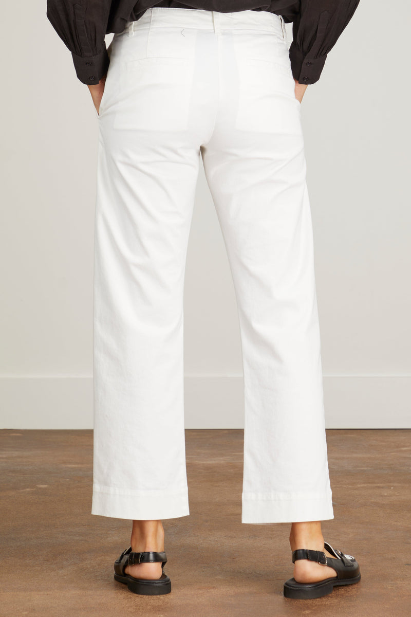 Nili Lotan Tomboy Straight-Leg Cropped Pants in White Color Size 10 NWT