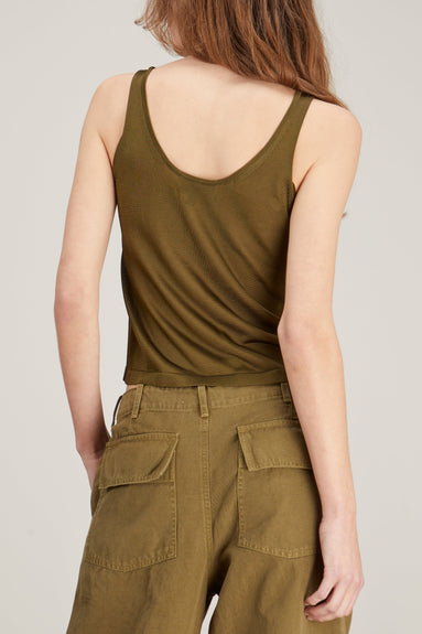 Nili Lotan Tops Winona Silk Tank in Army Green