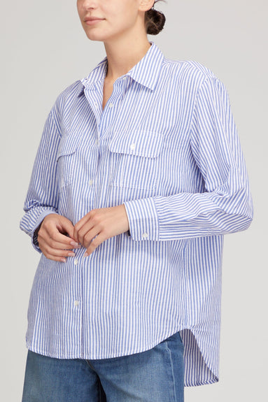 Nili Lotan Tops Felicity Top in Blue/White Stripe