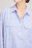 Nili Lotan Tops Felicity Top in Blue/White Stripe