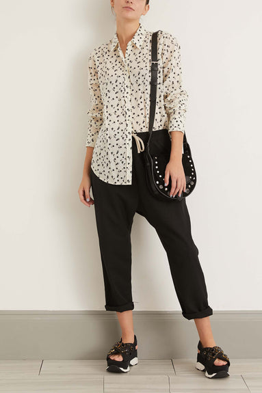 Nili Lotan Tops Libby Shirt in Ivory/Black Floral