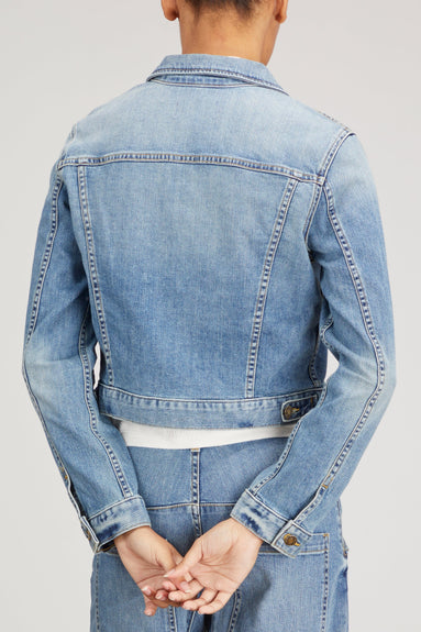 Nili Lotan Jackets Stretch Tori Denim Jacket in Faded Wash