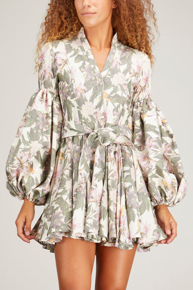 No Pise La Grama Dresses Carta Y Letra Dress in Passiflora White Print No Pise La Grama Carta Y Letra Dress in Passiflora White Print