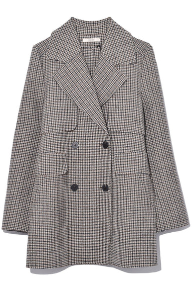 Odeeh Clothing Check Coat in Steel