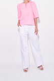 Odeeh Clothing Puff Sleeve Shirt in Pink