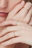 Otiumberg Accessories White Sapphire Half Eternity Ring in Yellow Gold