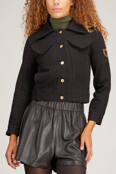 Patou Jackets Iconic Denim Shaped Jacket in Black