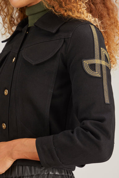 Patou Jackets Iconic Denim Shaped Jacket in Black