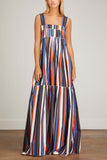 Plan C Dresses Long Dress in Multicolor Stripe Plan C Long Dress in Multicolor Stripe