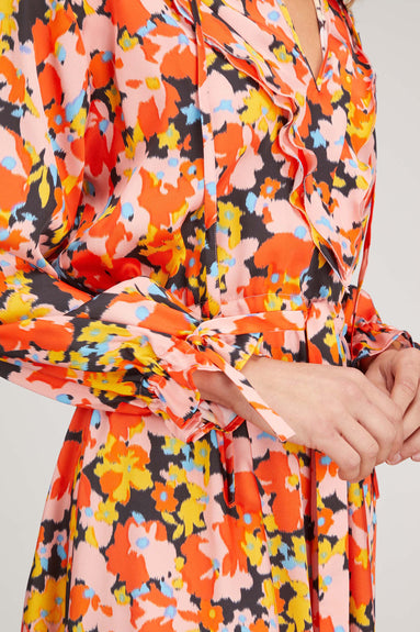 Plan C Dresses Long Sleeve Dress in Multicolor