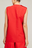 Plan C Tops Gilet Vest in Red Fire Plan C Gilet Vest in Red Fire