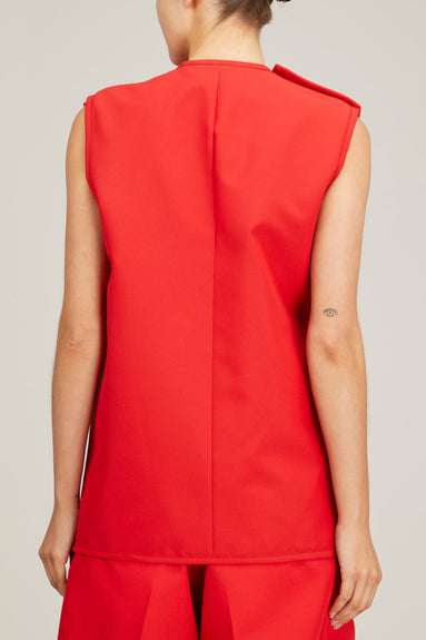 Plan C Tops Gilet Vest in Red Fire Plan C Gilet Vest in Red Fire