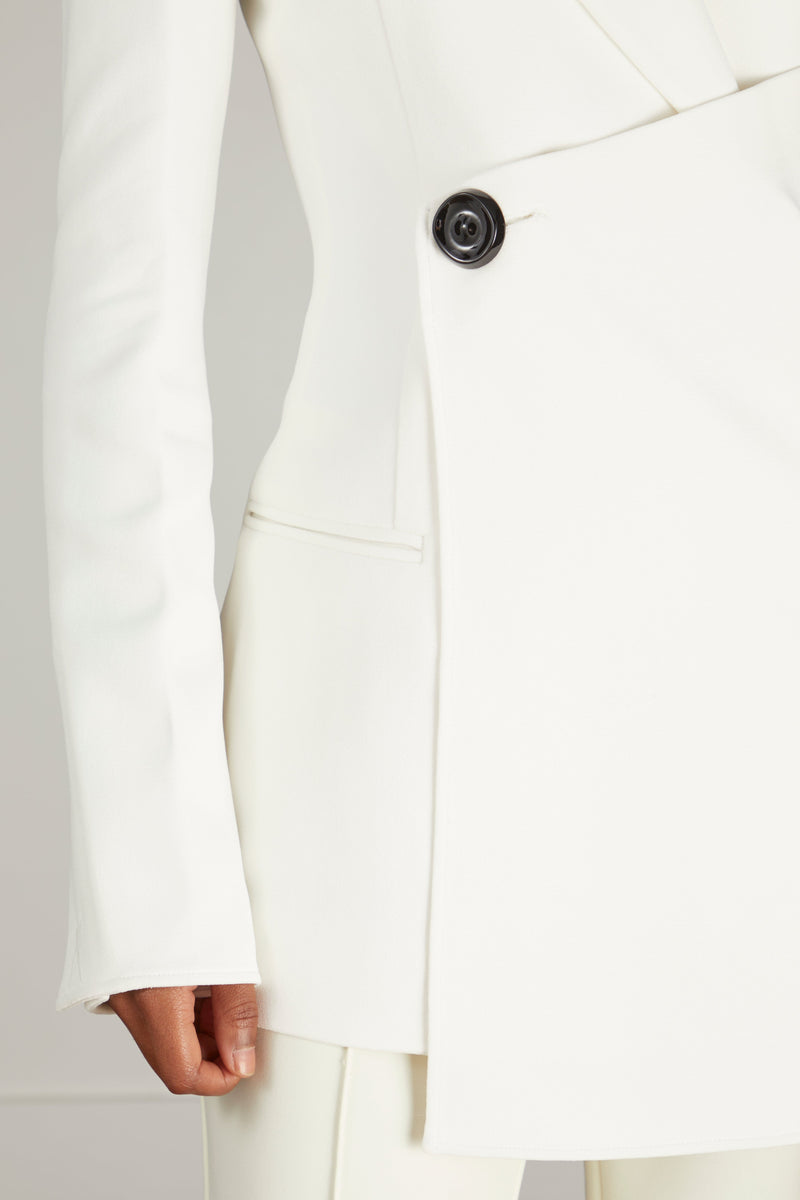 Proenza Schouler Bi-Stretch Crepe Cinched Jacket in Off White