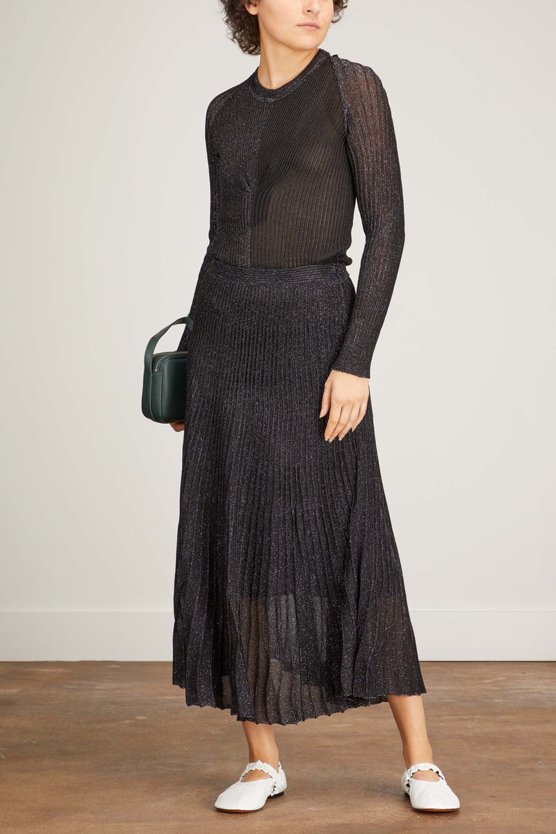 Proenza Schouler Metallic Rib Knit Skirt in Black – Hampden Clothing