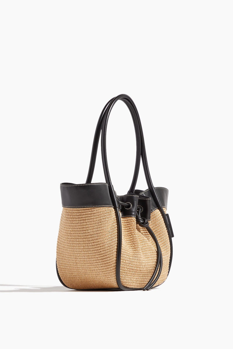 Proenza Schouler - Proenza Schouler Raffia PS1 Mini Crossbody Bag in Black/Sand - Hampden Clothing