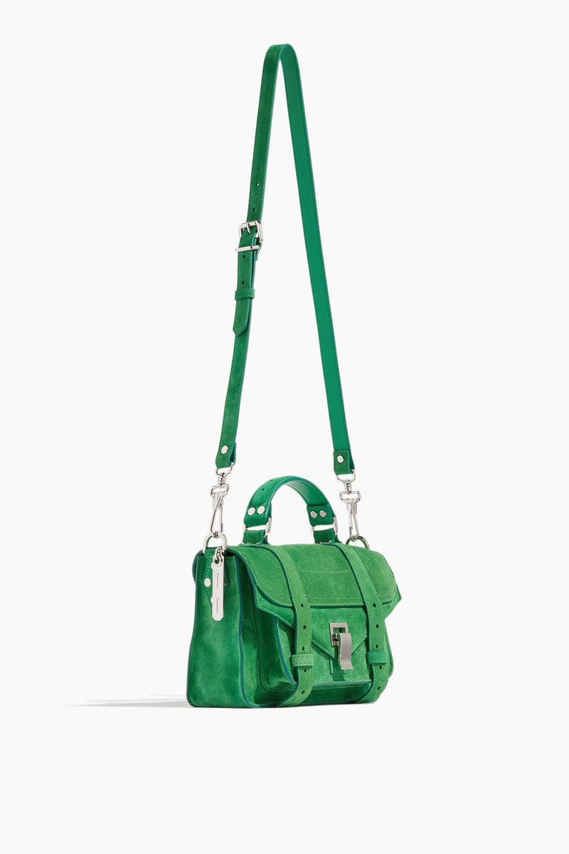 Proenza Schouler - Proenza Schouler Suede Mini Round Dia Bag in Bottle Green - Hampden Clothing