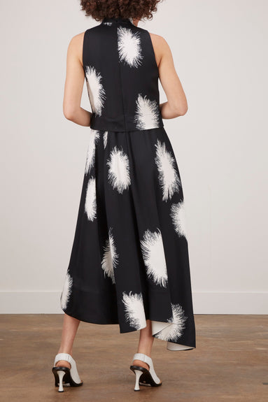 Proenza Schouler Dresses Feather Dot Printed Sleeveless Dress in Black/White Multi