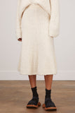 Proenza Schouler Skirts Frayed Cotton Knit Skirt in Ecru