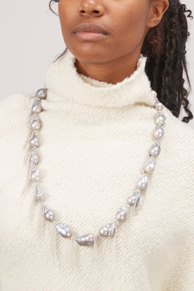 Proenza Schouler Sweaters Fuzzy Boucle Twisted Sweater in Ecru