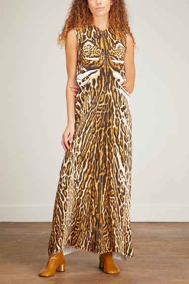 Proenza Schouler Dresses Garment Printed Crepe Dress in Brown Multi