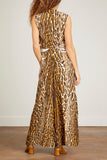 Proenza Schouler Dresses Garment Printed Crepe Dress in Brown Multi