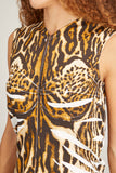 Proenza Schouler Dresses Garment Printed Crepe Dress in Brown Multi