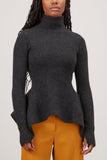 Proenza Schouler Sweaters Midweight Wool Turtleneck Sweater in Charcoal