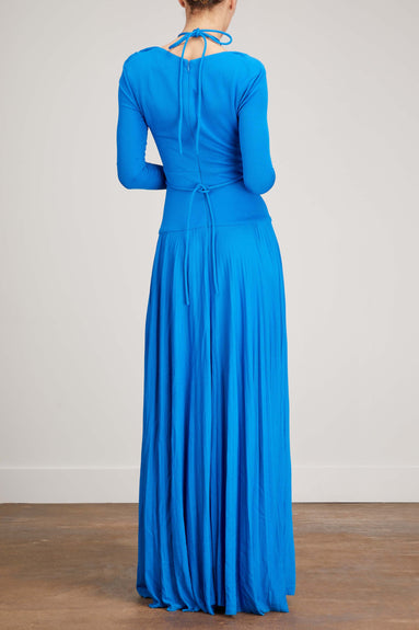 Proenza Schouler Dresses Pleated Matte Jersey Halter Dress in Blue