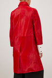 Proenza Schouler Coats Solid Haircalf Coat in Red