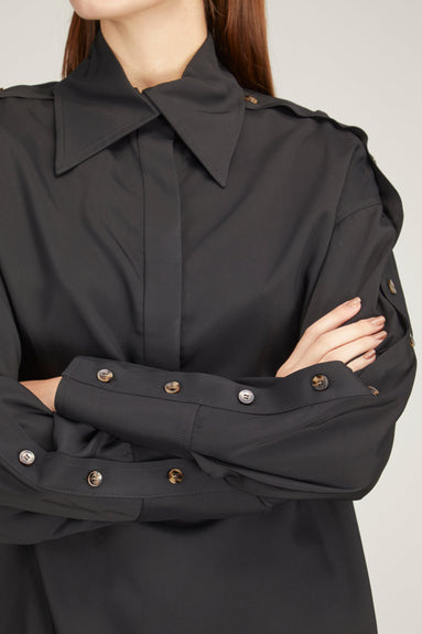 Proenza Schouler Tops Viscose Marocaine Shirt in Black Proenza Schouler Viscose Marocaine Shirt in Black