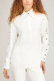 Proenza Schouler Tops Viscose Marocaine Shirt in White Proenza Schouler Viscose Marocaine Shirt in White