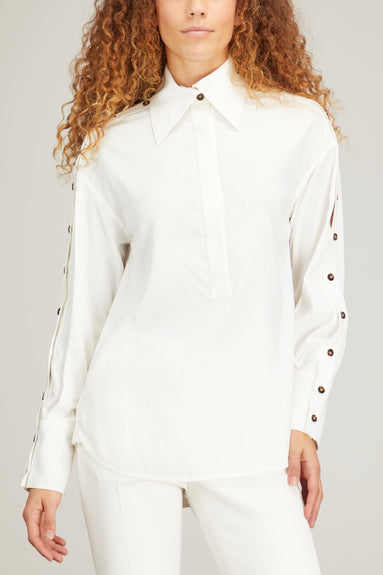 Proenza Schouler Tops Viscose Marocaine Shirt in White Proenza Schouler Viscose Marocaine Shirt in White