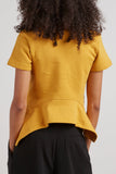 Proenza Schouler White Label Tops Asymmetric T-Shirt in Ochre