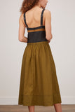 Proenza Schouler White Label Dresses Bustier Maxi Dress in Black/Gold/Olive