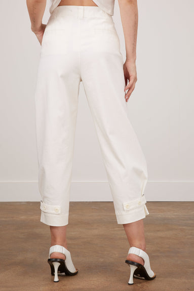 Proenza Schouler White Label Pants Cotton Twill Tapered Pants in Off White