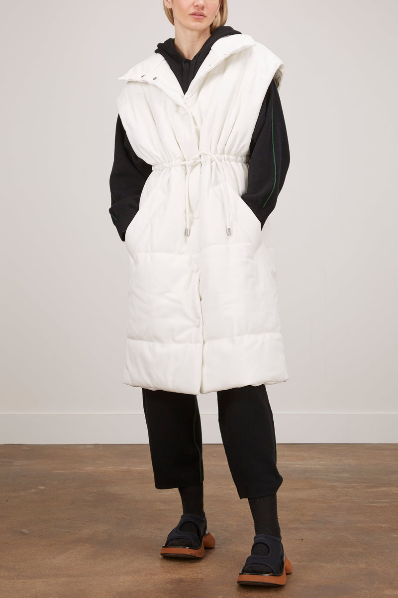 Faux Leather Puffer Vest in Off White – Hampden Clothing