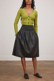 Proenza Schouler White Label Tops Faux Leather Smocked Skirt in Black