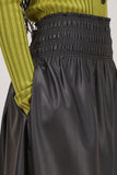 Proenza Schouler White Label Tops Faux Leather Smocked Skirt in Black