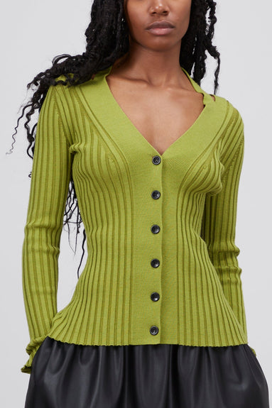 Proenza Schouler White Label Sweaters Knit Halter Sweater in Chartreuse