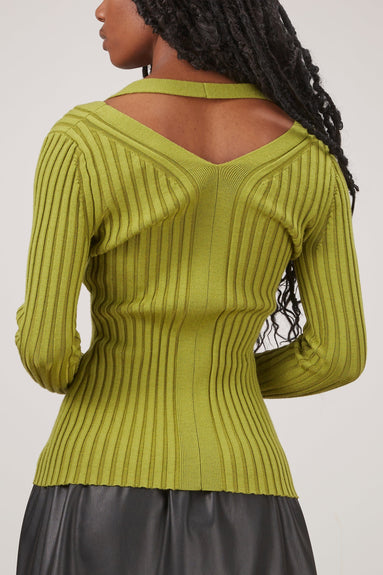 Proenza Schouler White Label Sweaters Knit Halter Sweater in Chartreuse